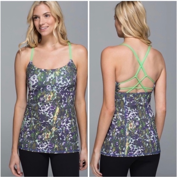 Lululemon Dancing Warrior Tank Floral Sport Pistachio Size 6 - Picture 1 of 11